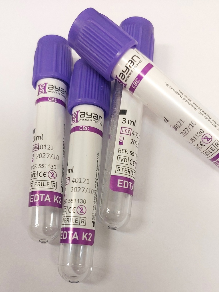 لوله خونگیری خلاء EDTA K2, 3ml 