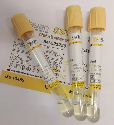 [SST 5ml] لوله خونگیری خلاء لخته ژل دار 5 میلی لیتر